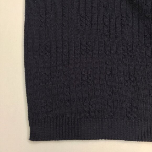 Style & Co Womens Navy Blue Cardigan Sweater Zipper Zip Small Cable Knit Size M - Picture 6 of 9